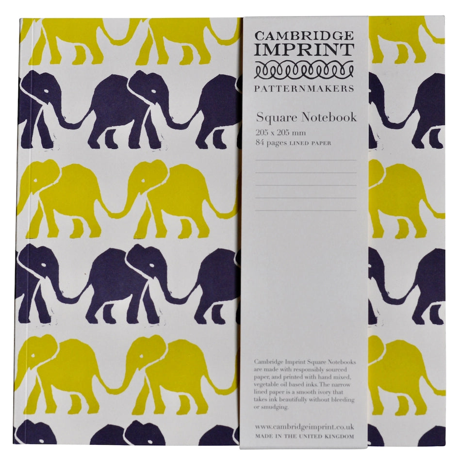 Square Notebook- Elephants