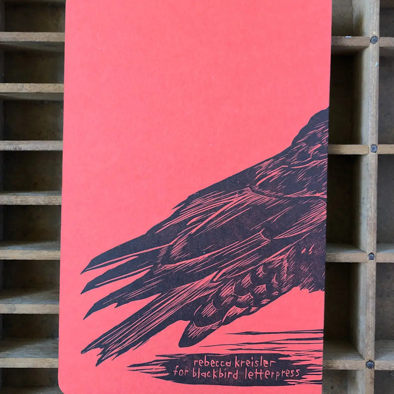 Blackbird Letterpress Crow Notebook- back