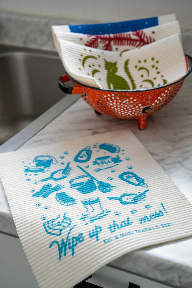 LARGE Sponge Cloth: Wipe Up That Mess! Turquoise