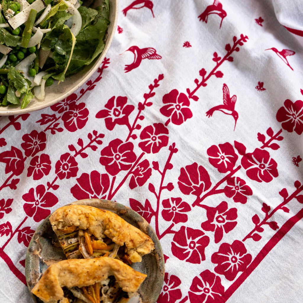 Flour Sack Dish Towel: Hummingbirds