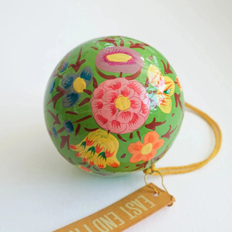 East End Press- Papier Mâché Bauble, Green