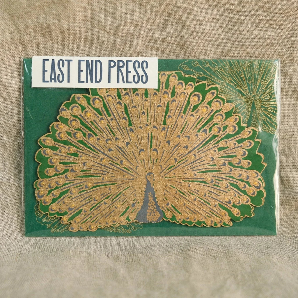 East End Press- Peacock Greeting Card