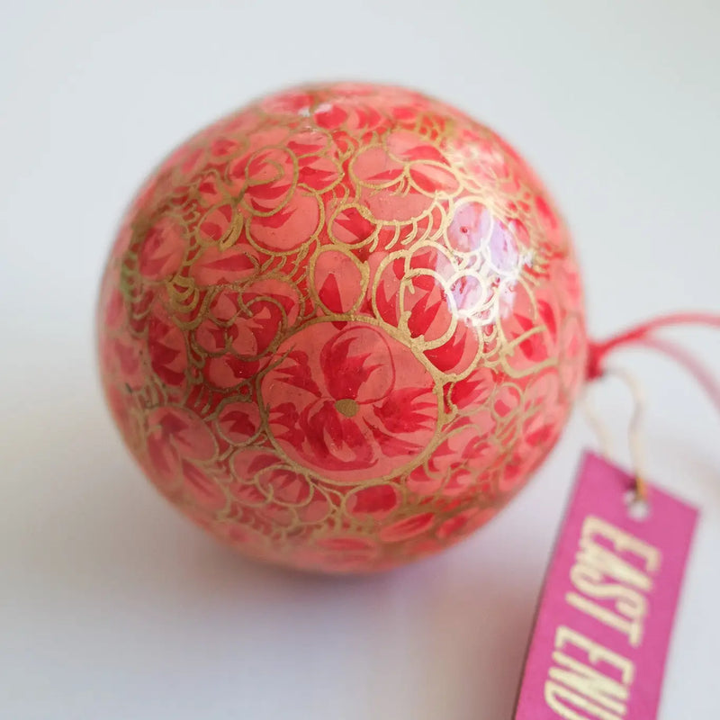 East End Press- Papier Mâché Bauble, Dusty Pink