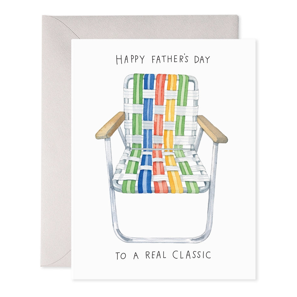 E. Frances- Lawn Chair Dad Card, front