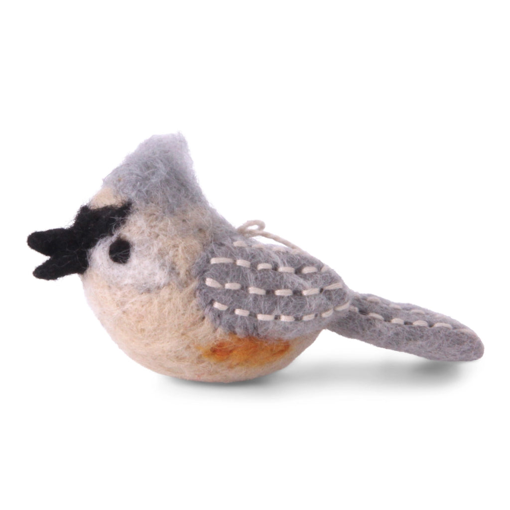 G&S- Felt Tufted Titmouse Bird Ornament