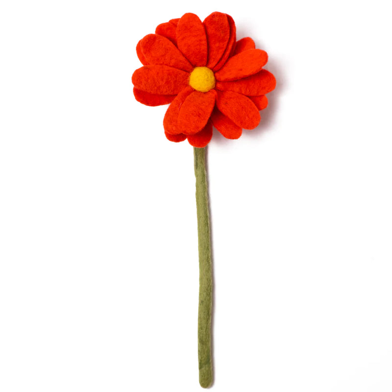 Felt Daisy Flower- Deep Orange