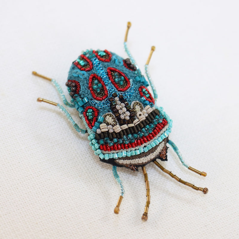 Picasso Bug Beaded Brooch