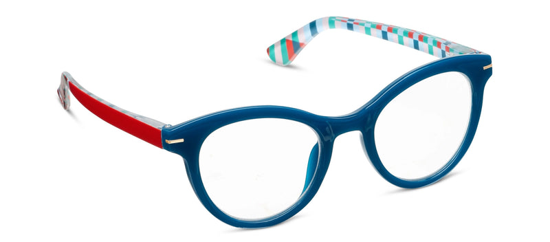 Daphne Teal/Red Check Readers by Peepers