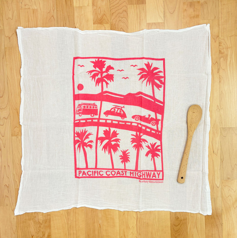 Flour Sack Dish Towel: Pacific Coast Highway