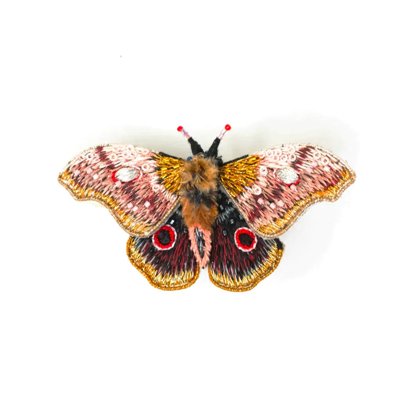 Emperor Mopane Moth Beaded Brooch