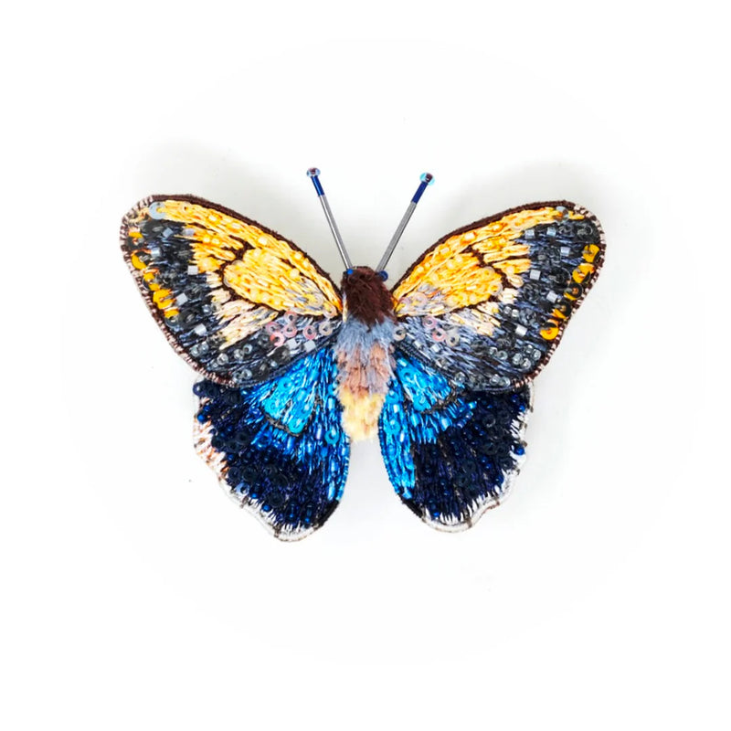 Giant Owl Butterfly Beaded Brooch