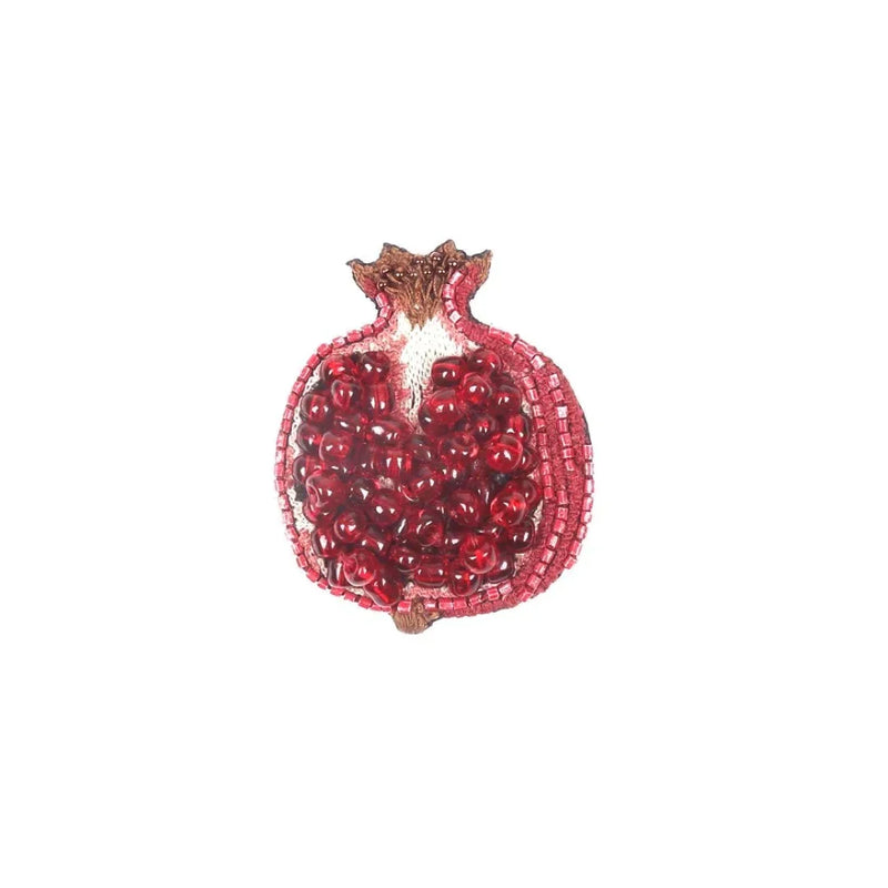 Pomegranate Beaded Brooch