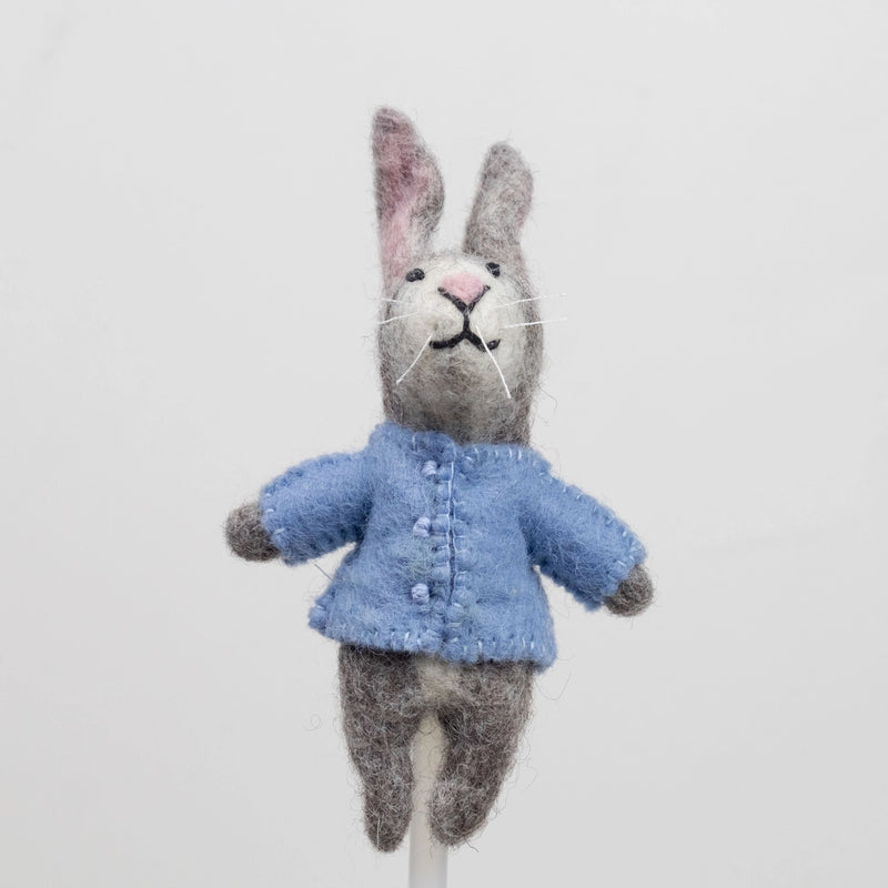 Felt Easter Bunny- blue jacket