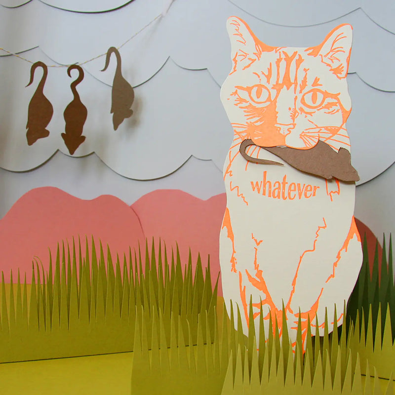 Blackbird Letterpress "Whatever" Cat Gift Card