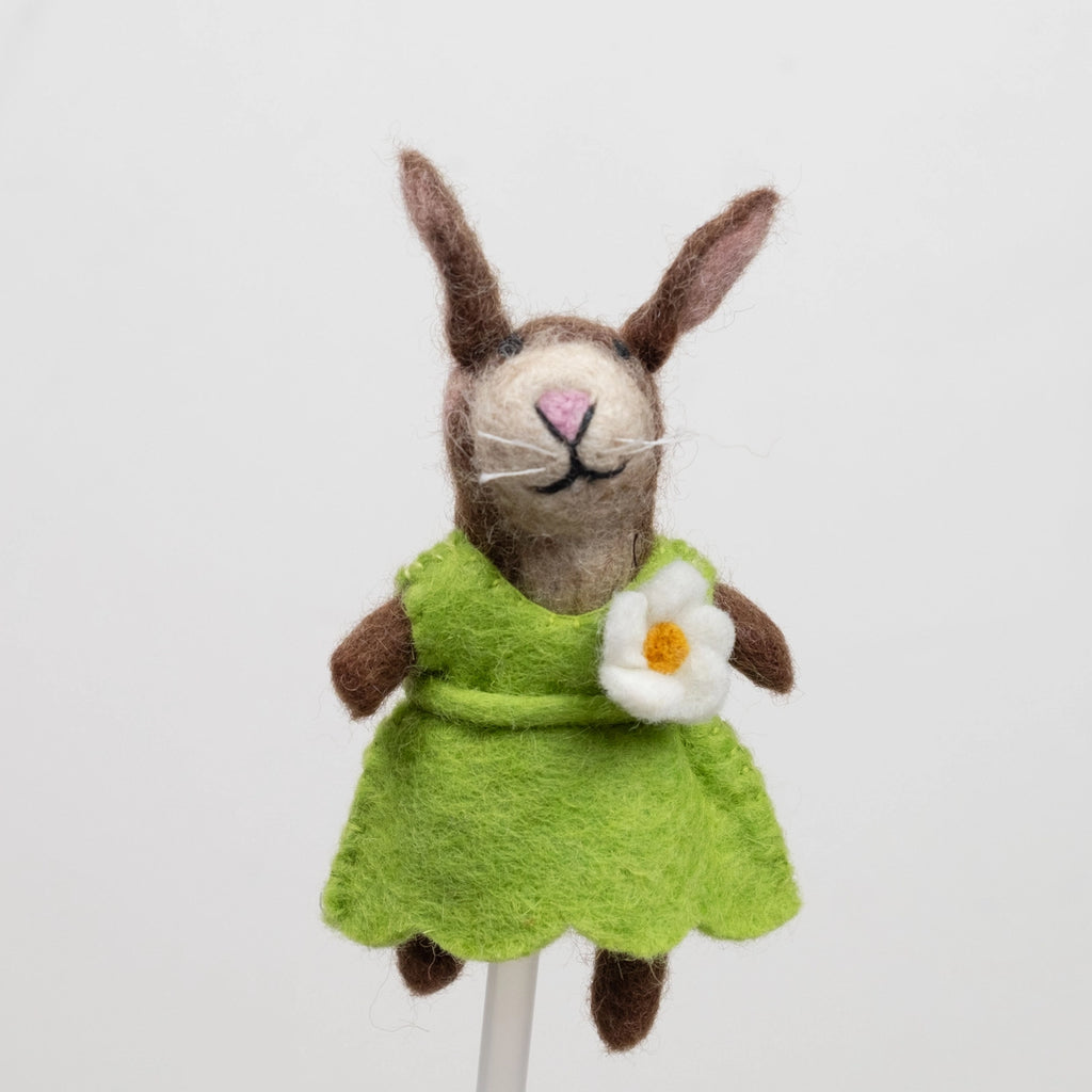 Felt Easter Bunny- green dress