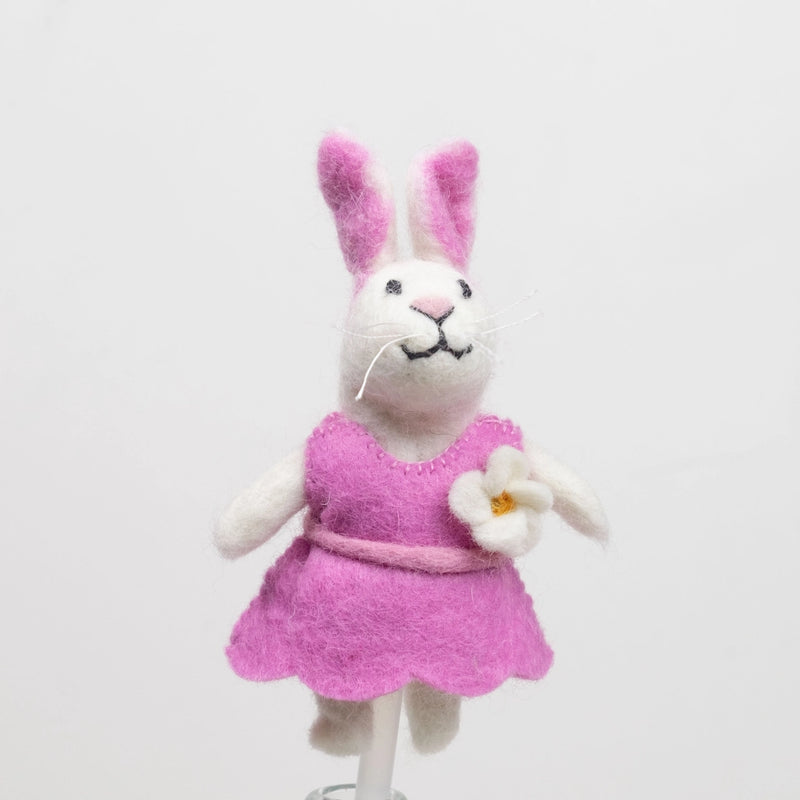 Felt Easter Bunny- pink dress