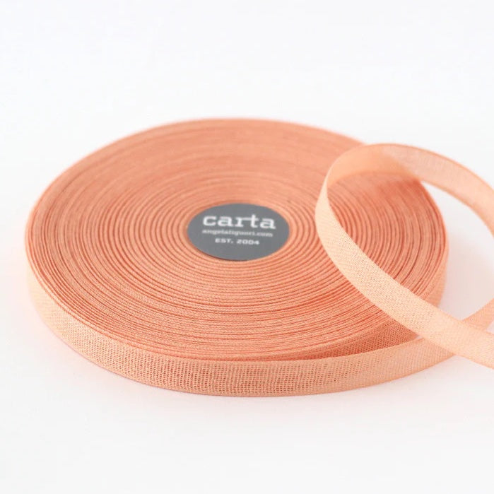 Studio Cart Loose Weave Cotton Ribbon by Yard Peach
