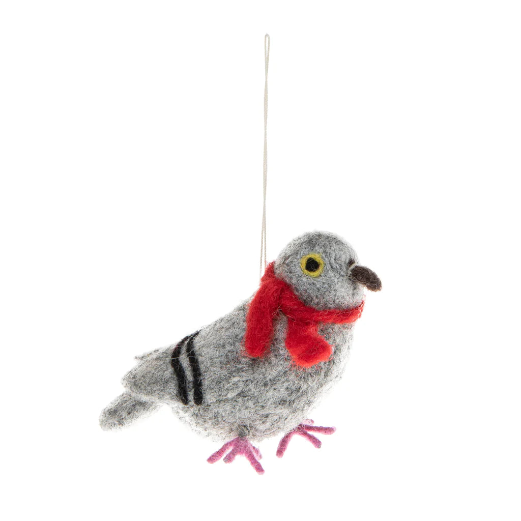 Global Goods Partners Felt Ornament: Pigeon.