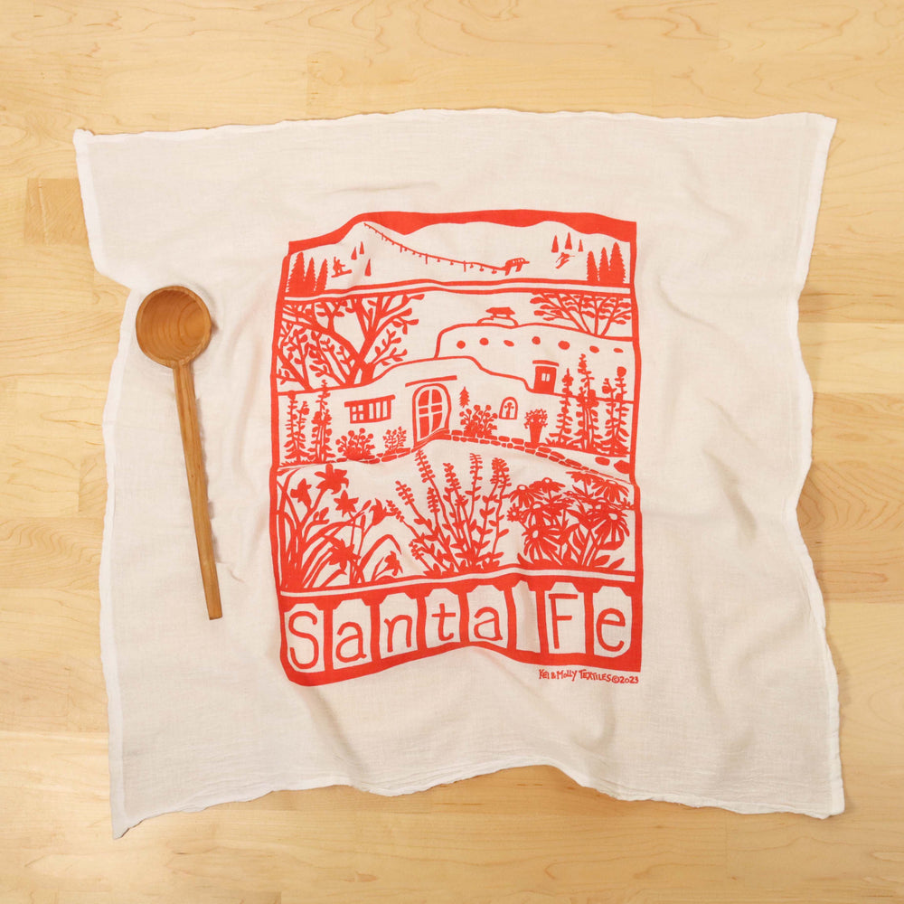 Flour Sack Dish Towel: Santa Fe Garden – Kei & Molly Textiles, LLC