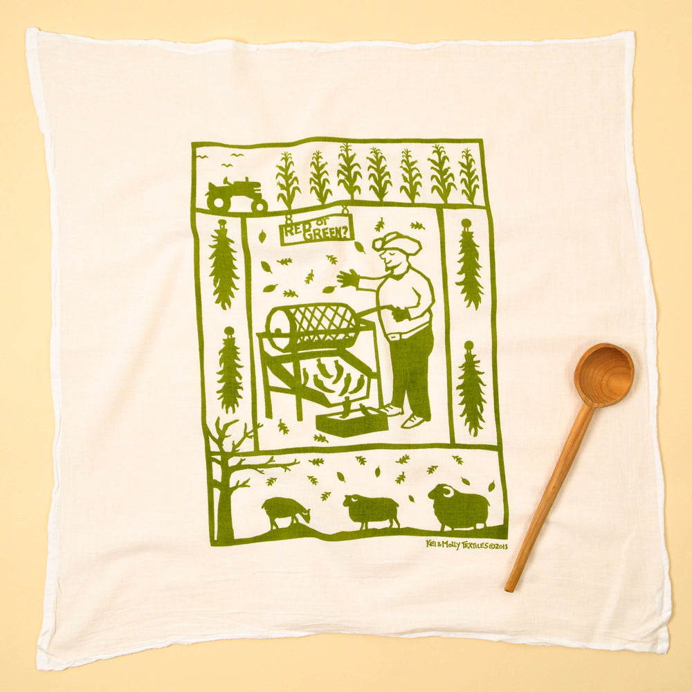 Flour Sack Dish Towel: Santa Fe Garden – Kei & Molly Textiles, LLC