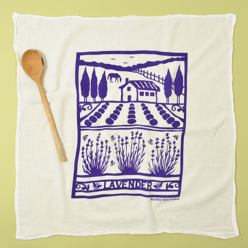 Kei & Molly Textiles Flour Sack Dish Towel: Lavender Farm – Kei