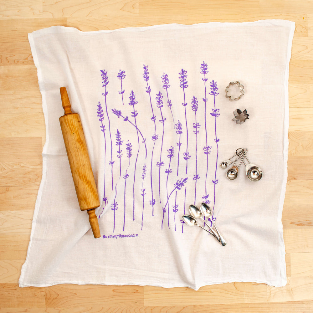 Kei & Molly Textiles Flour Sack Dish Towel: Lavender Farm – Kei & Molly  Textiles, LLC