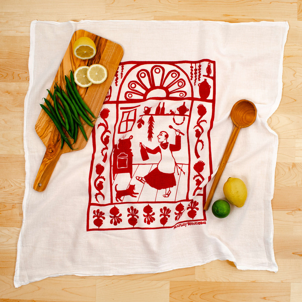 Kei & Molly Flour Sack Dish Towel: Chile Roaster – Kei & Molly Textiles, LLC