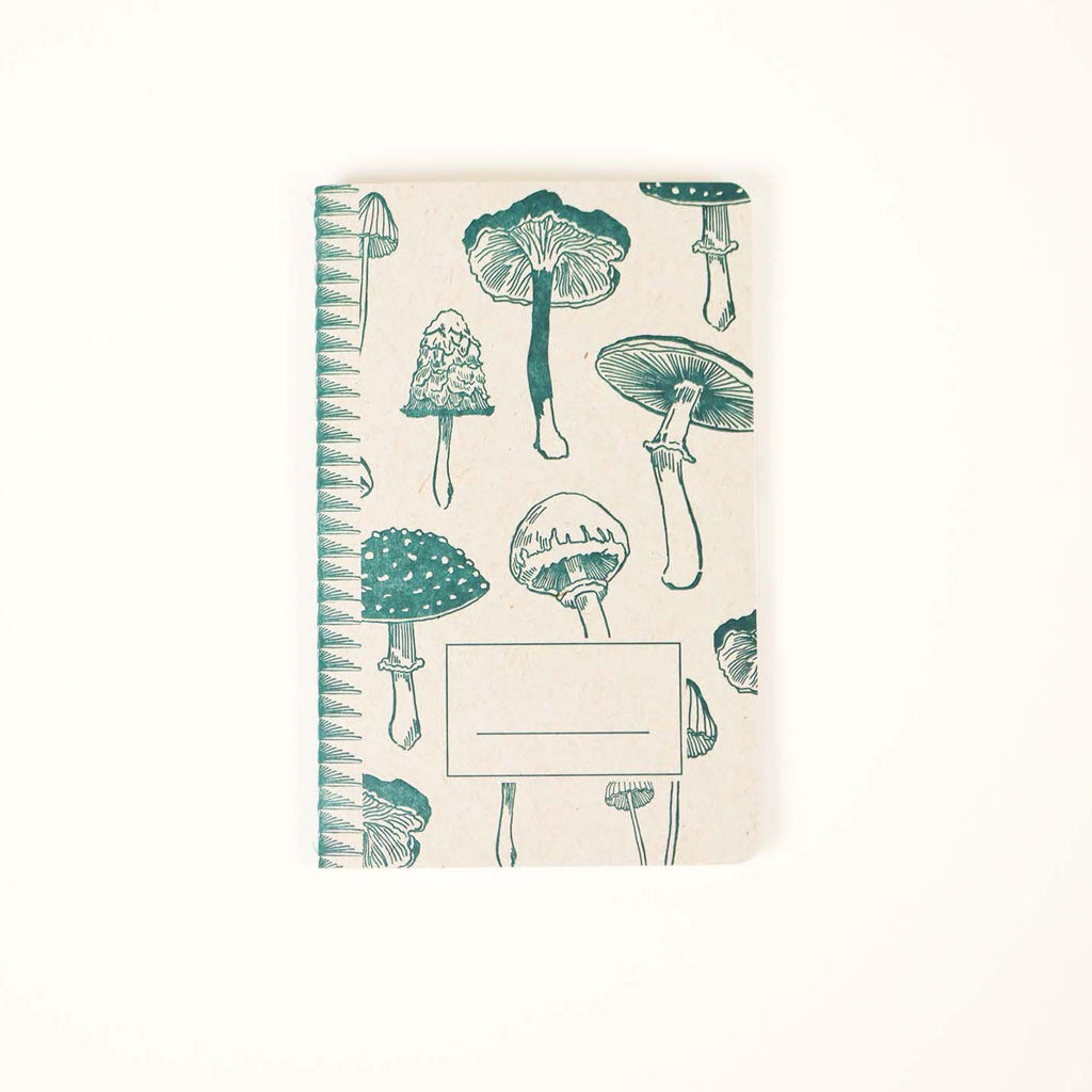 Blackbird Letterpress Handmade mushrooms notebook.